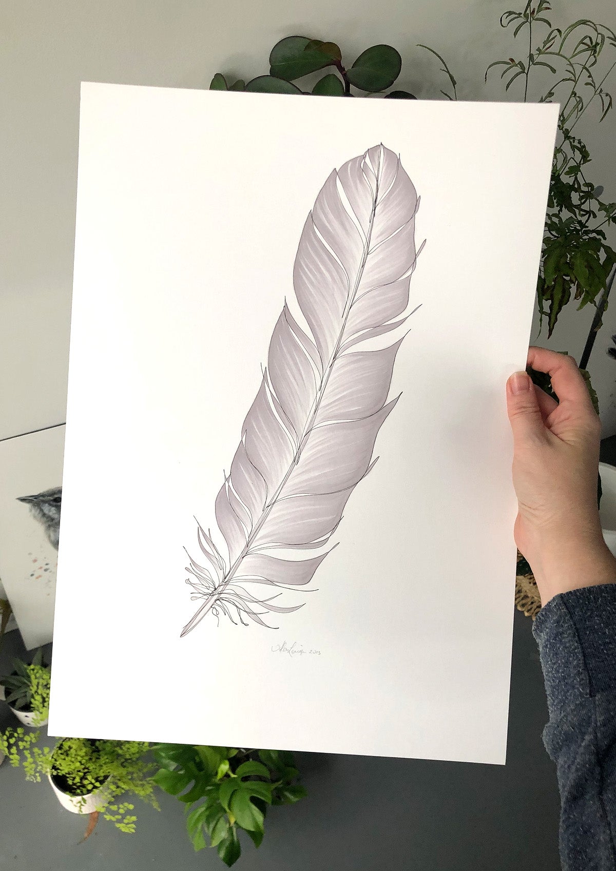 Feather Lines #1 - 12 x 16"