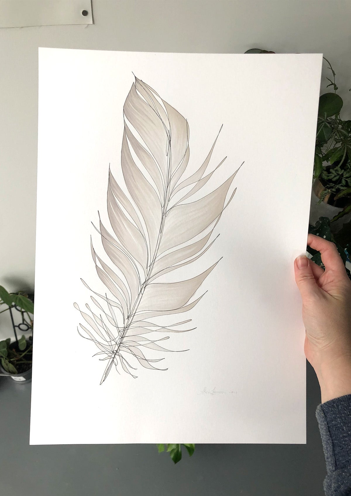 Feather Lines #3 - 12 x 16"