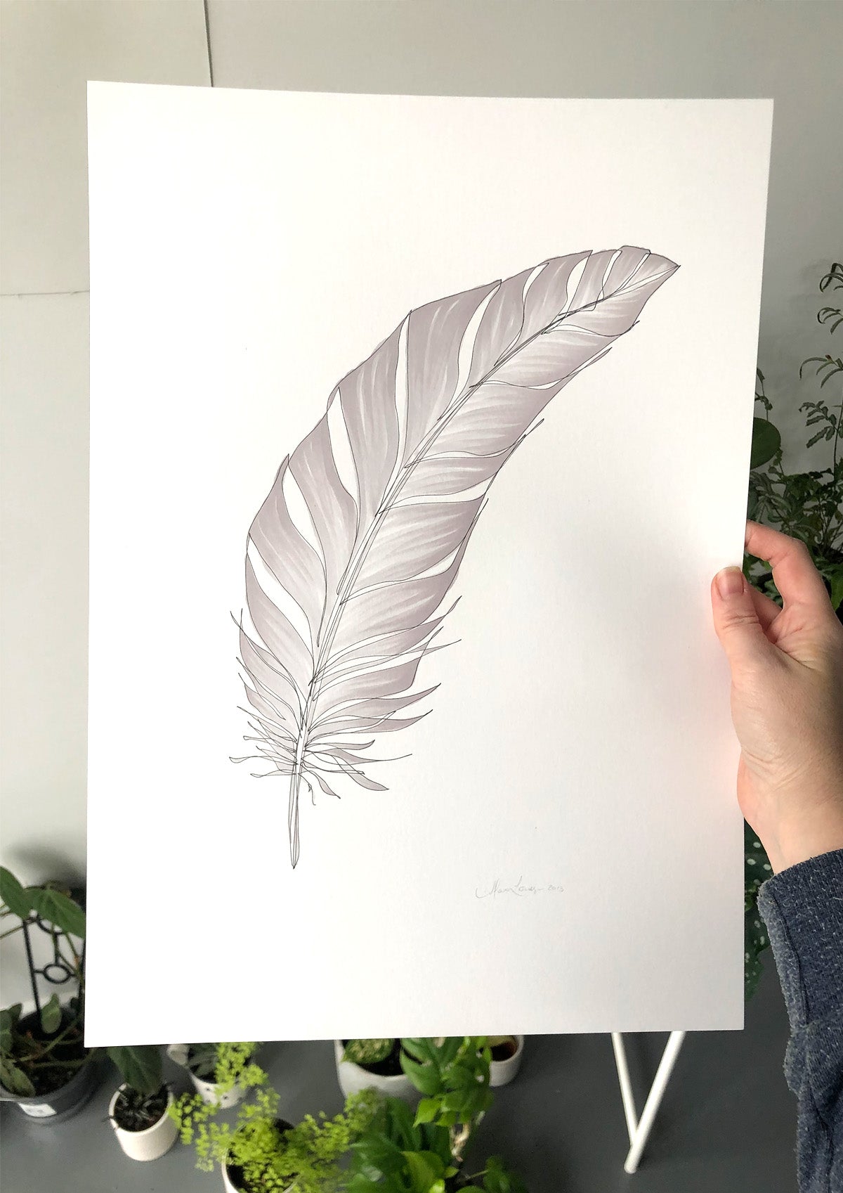 Feather Lines #4 - 12 x 16"