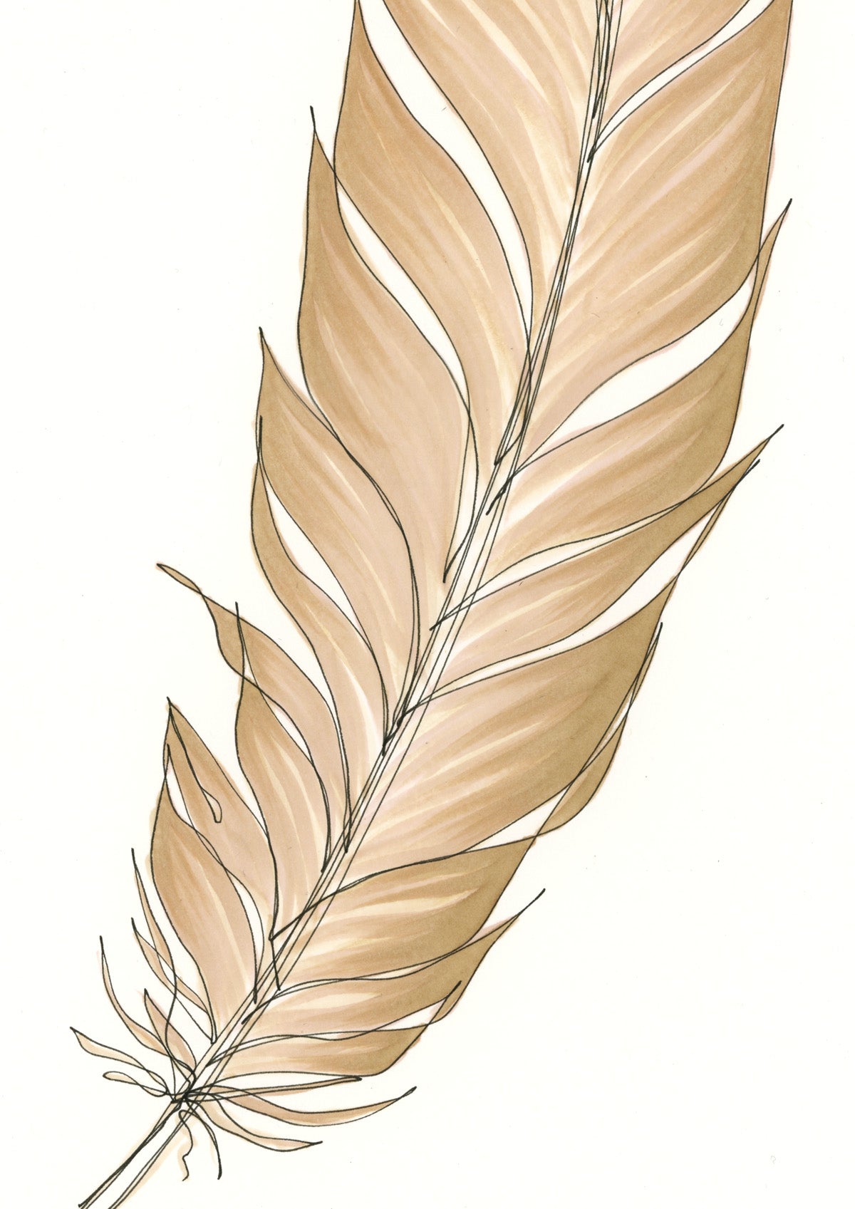Feather Lines #5 - 12 x 16"