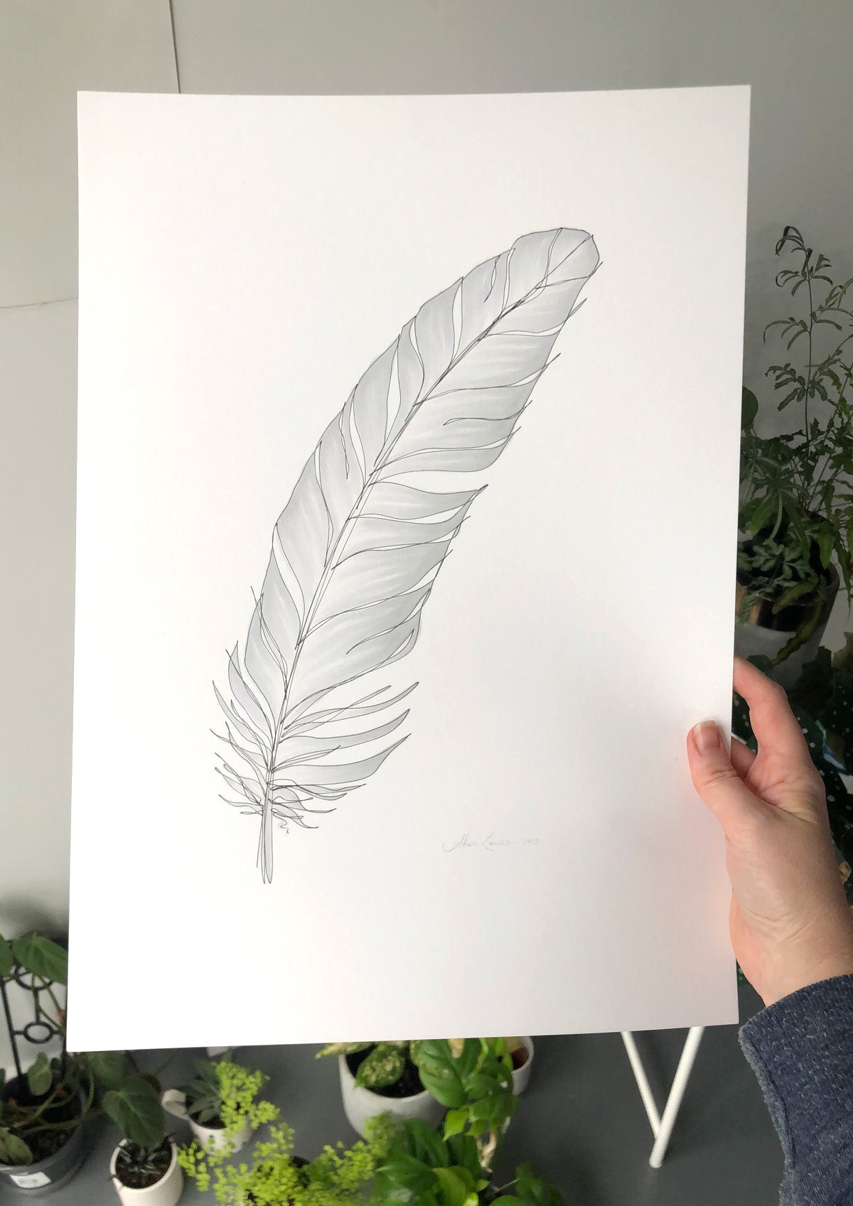 Feather Lines #6 - 12 x 16"