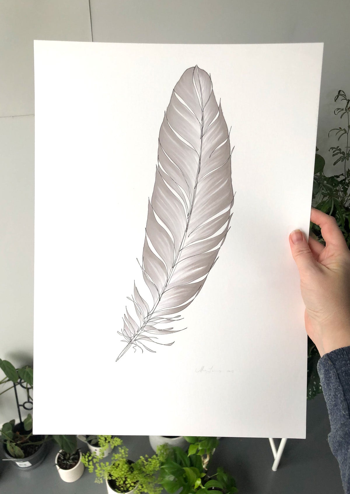 Feather Lines #7 - 12 x 16"