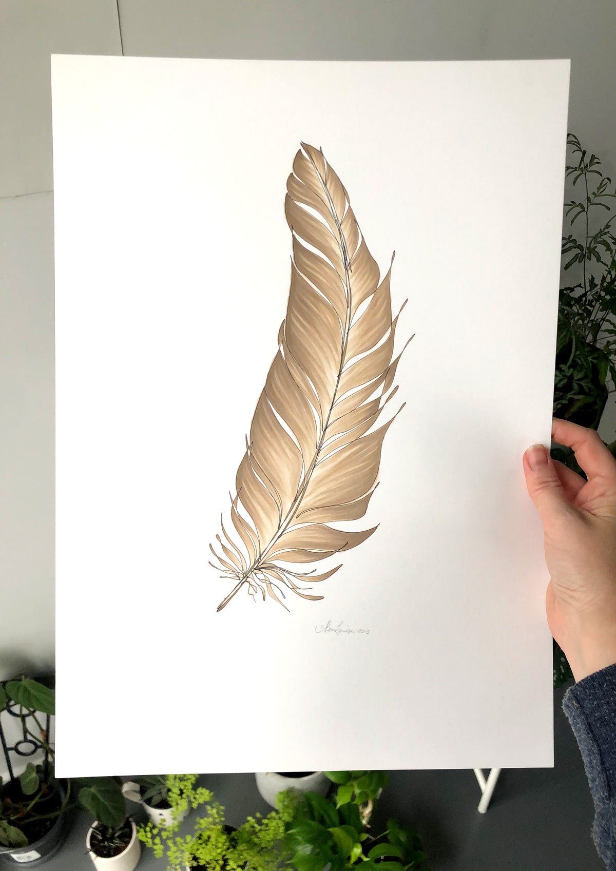 Feather Lines #8 - 12 x 16"