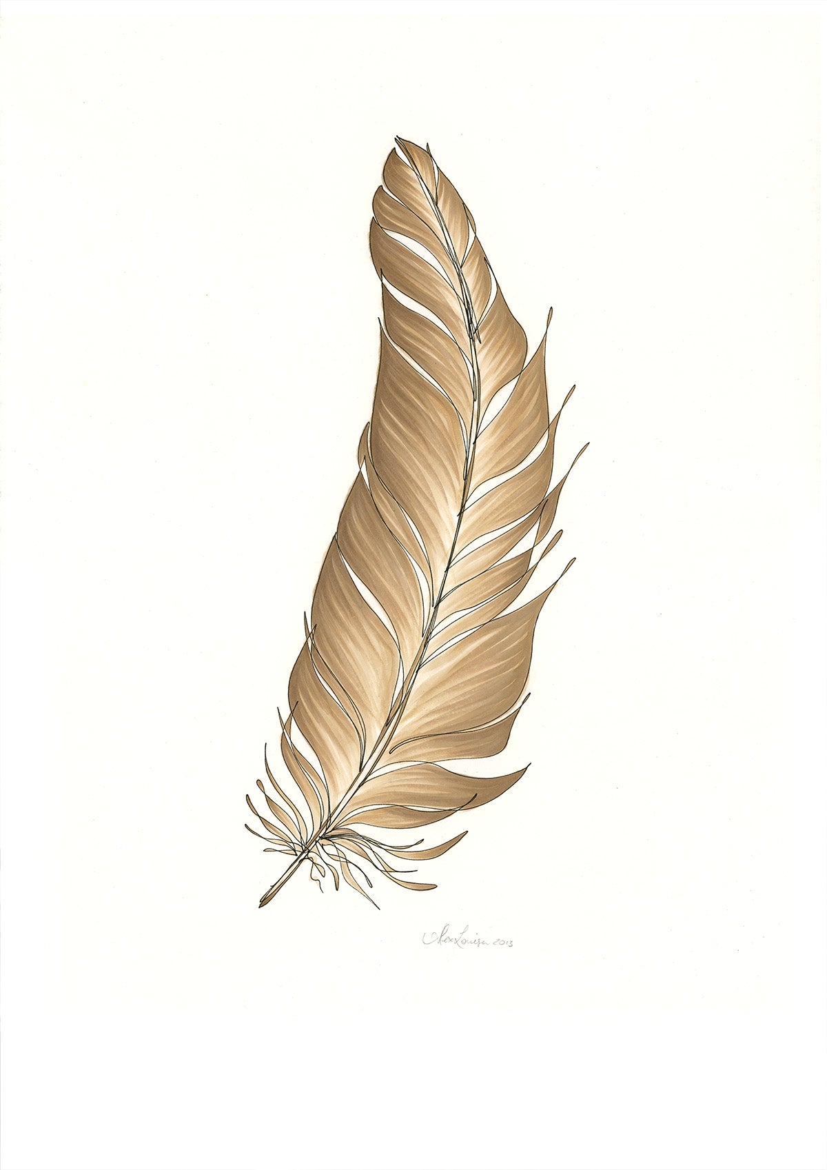 Feather Lines #8 - 12 x 16"
