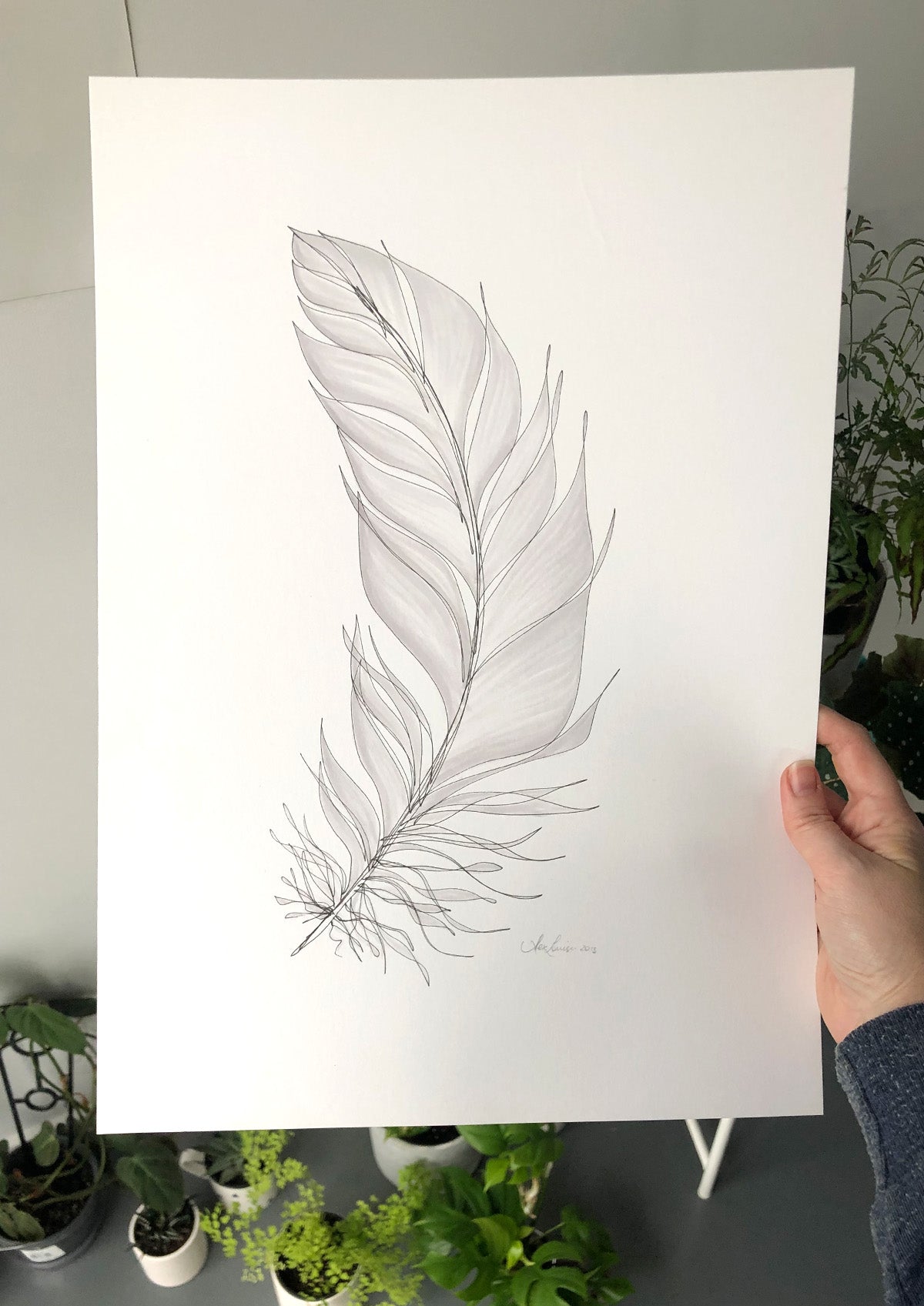 Feather Lines #11 - 12 x 16"