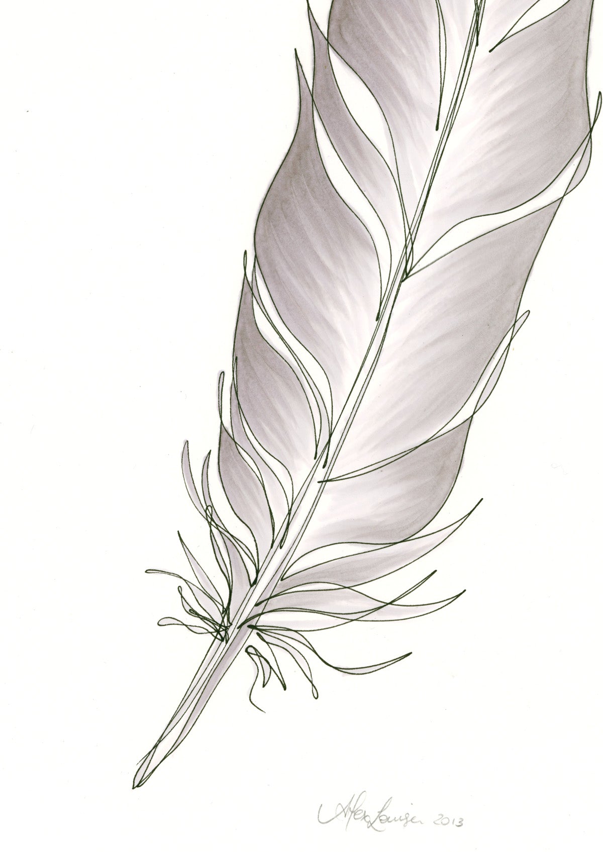 Feather Lines #12 - 12 x 16"