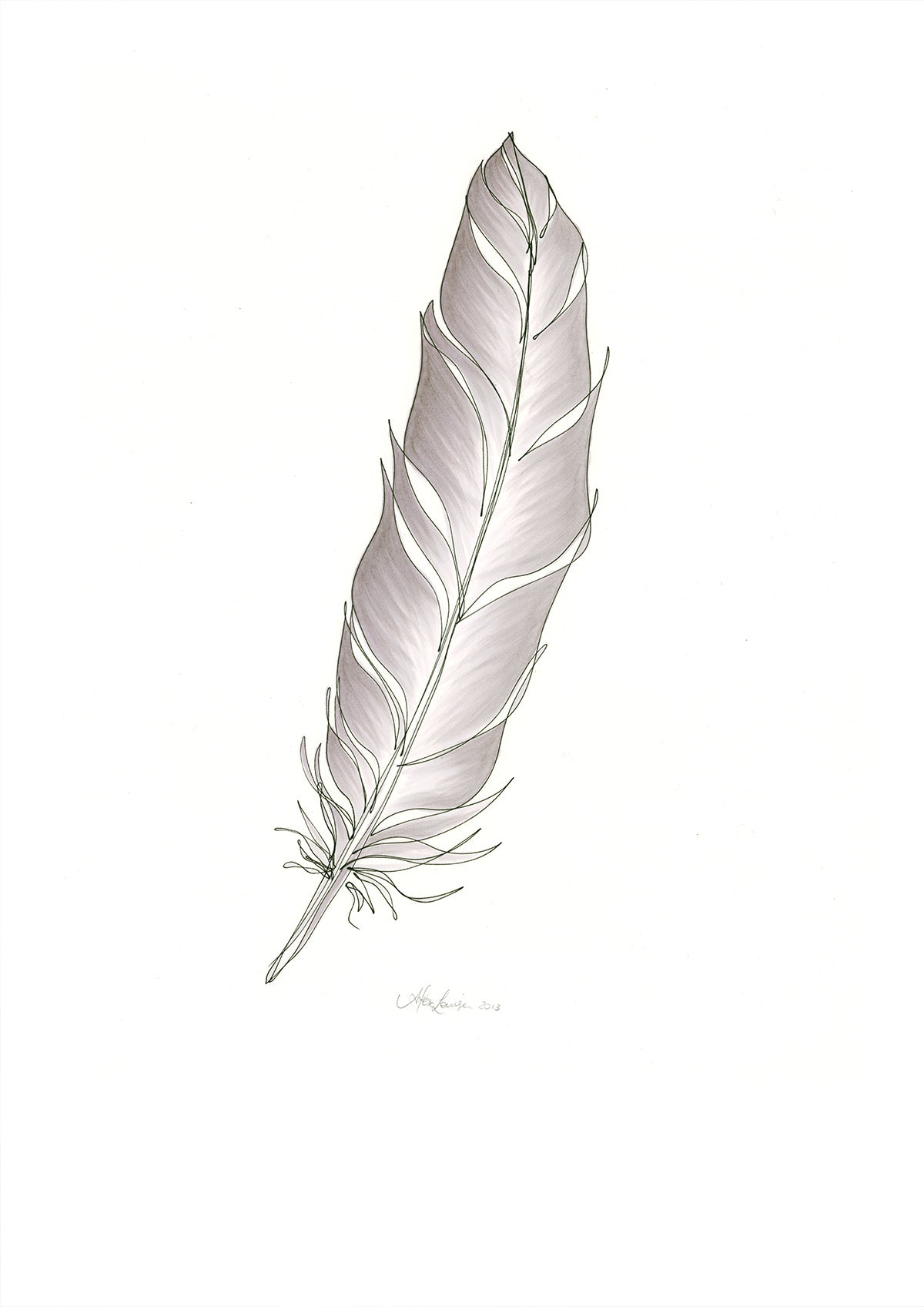 Feather Lines #12 - 12 x 16"