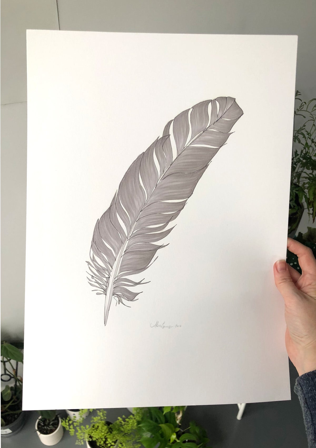 Feather Lines #13 - 12 x 16"