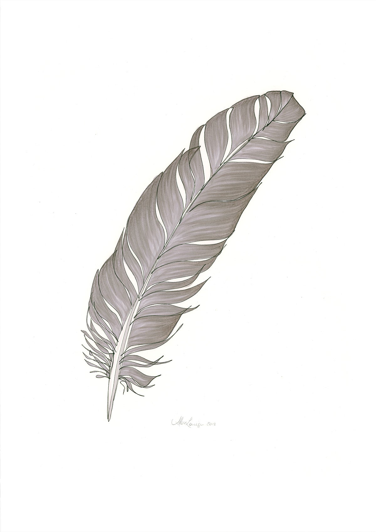Feather Lines #13 - 12 x 16"