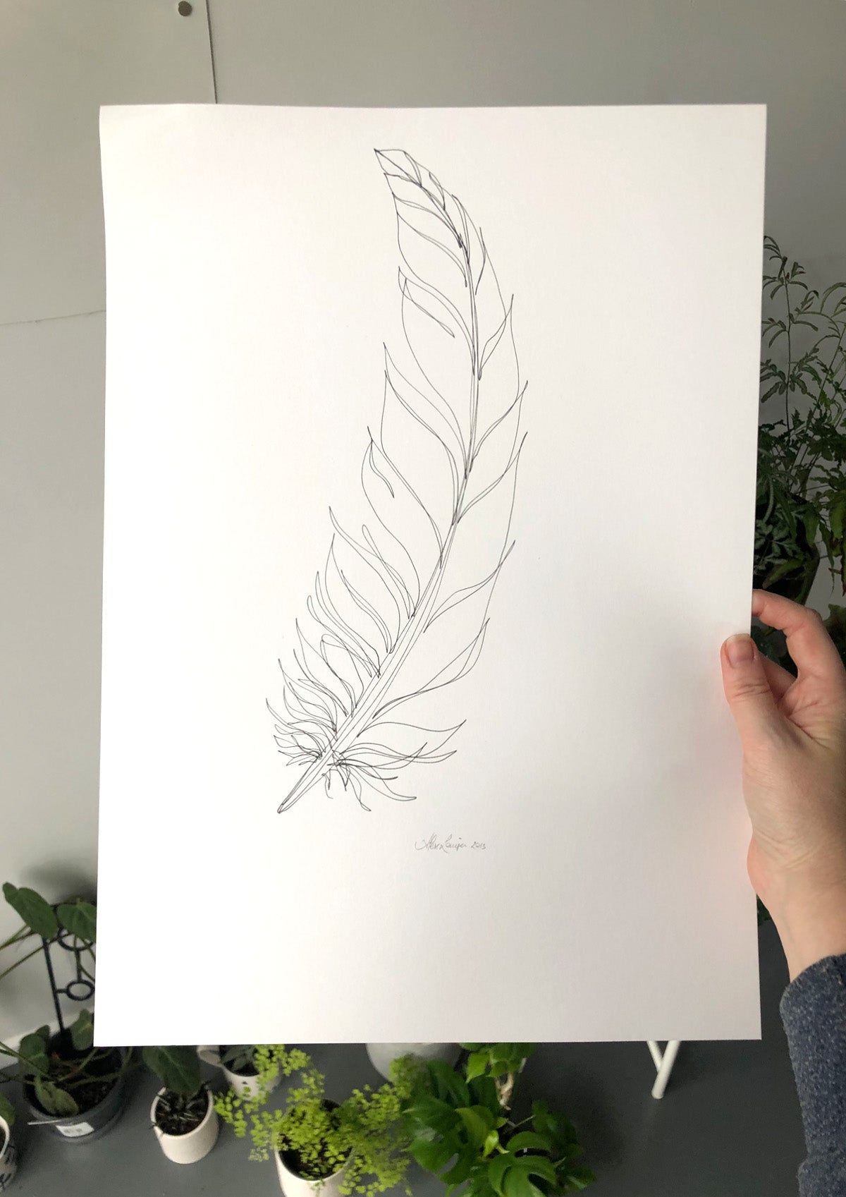 Feather Lines #15 - 12 x 16"
