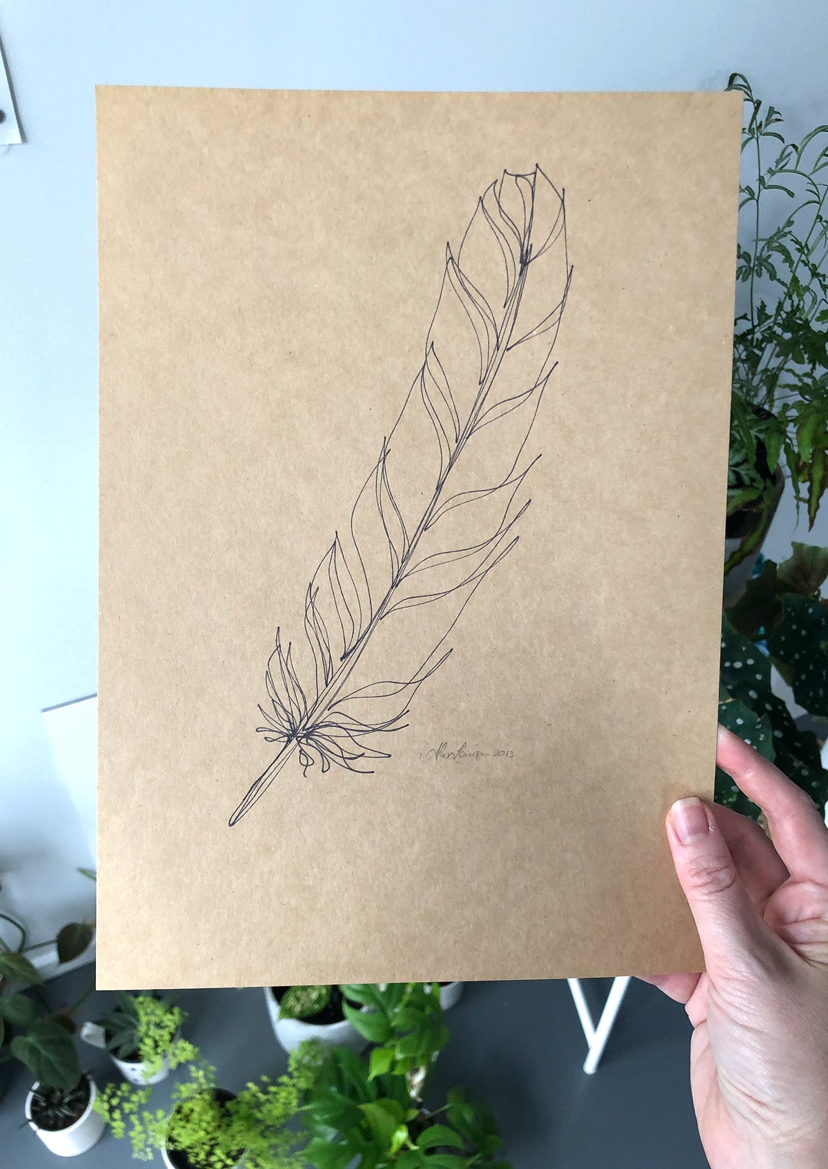 Feather Lines #16 - 8.4 x 12"