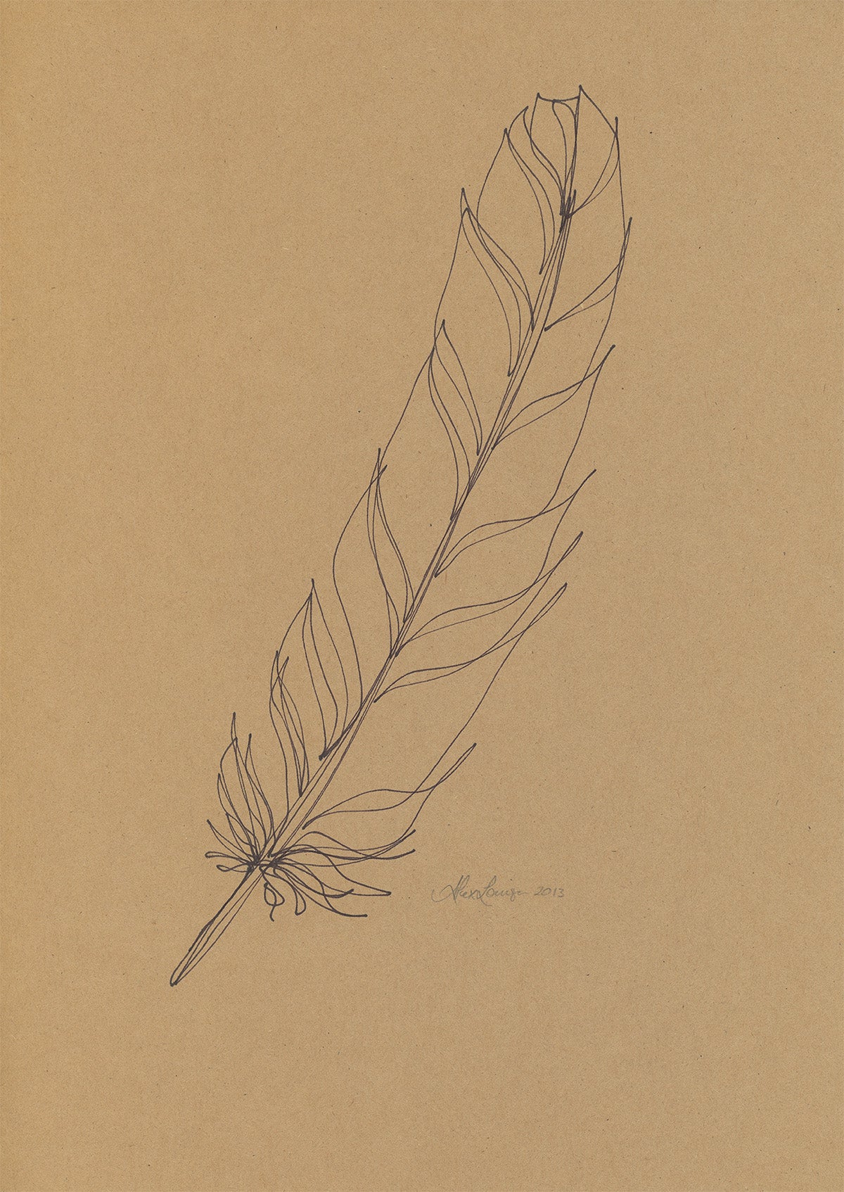 Feather Lines #16 - 8.4 x 12"