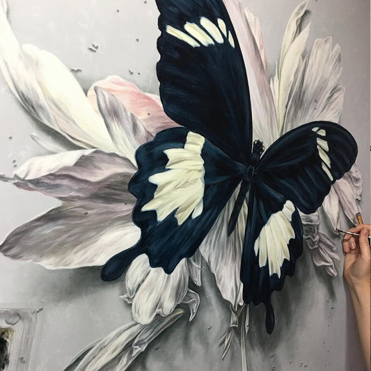 "Flecks of Teal and Pollen Scattered" - 48 x 48"