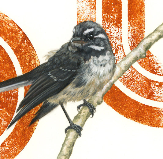 Grey Fantail - 10 x 10"