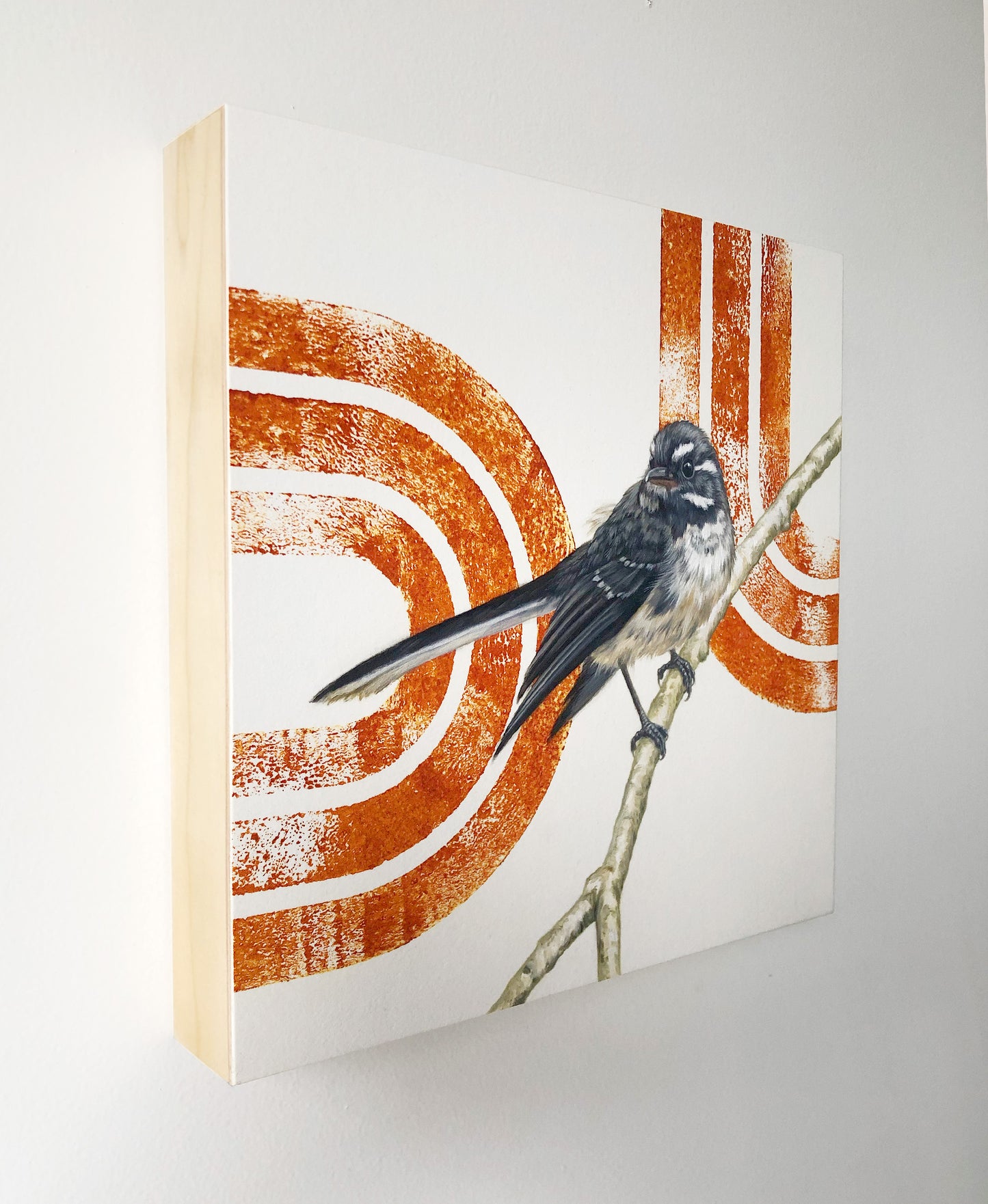 Grey Fantail - 10 x 10"