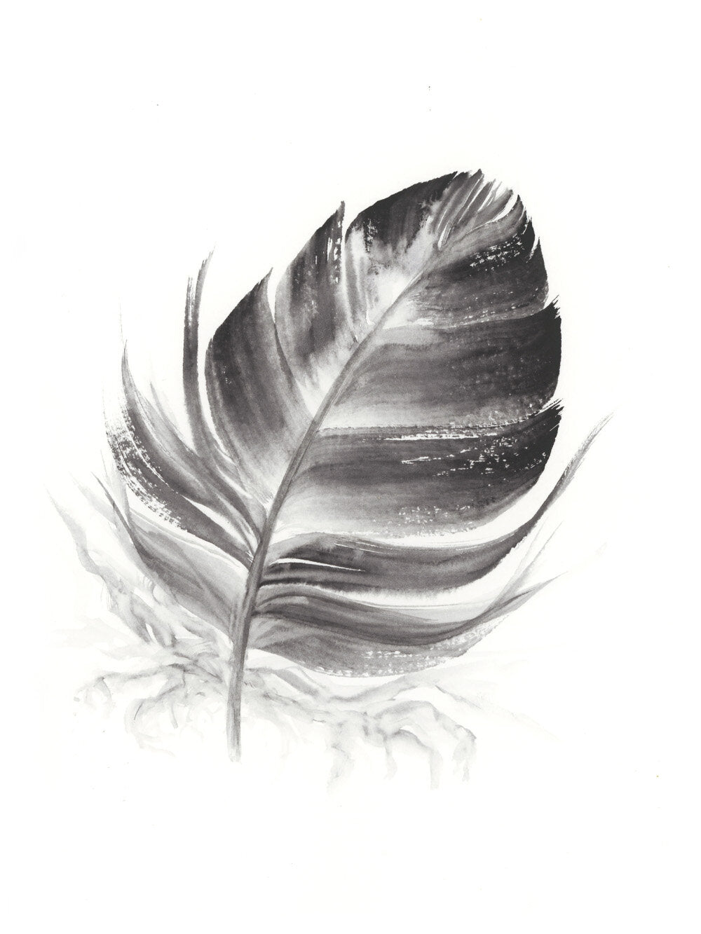 Dark Grey Feather #1 - 6 x 8"