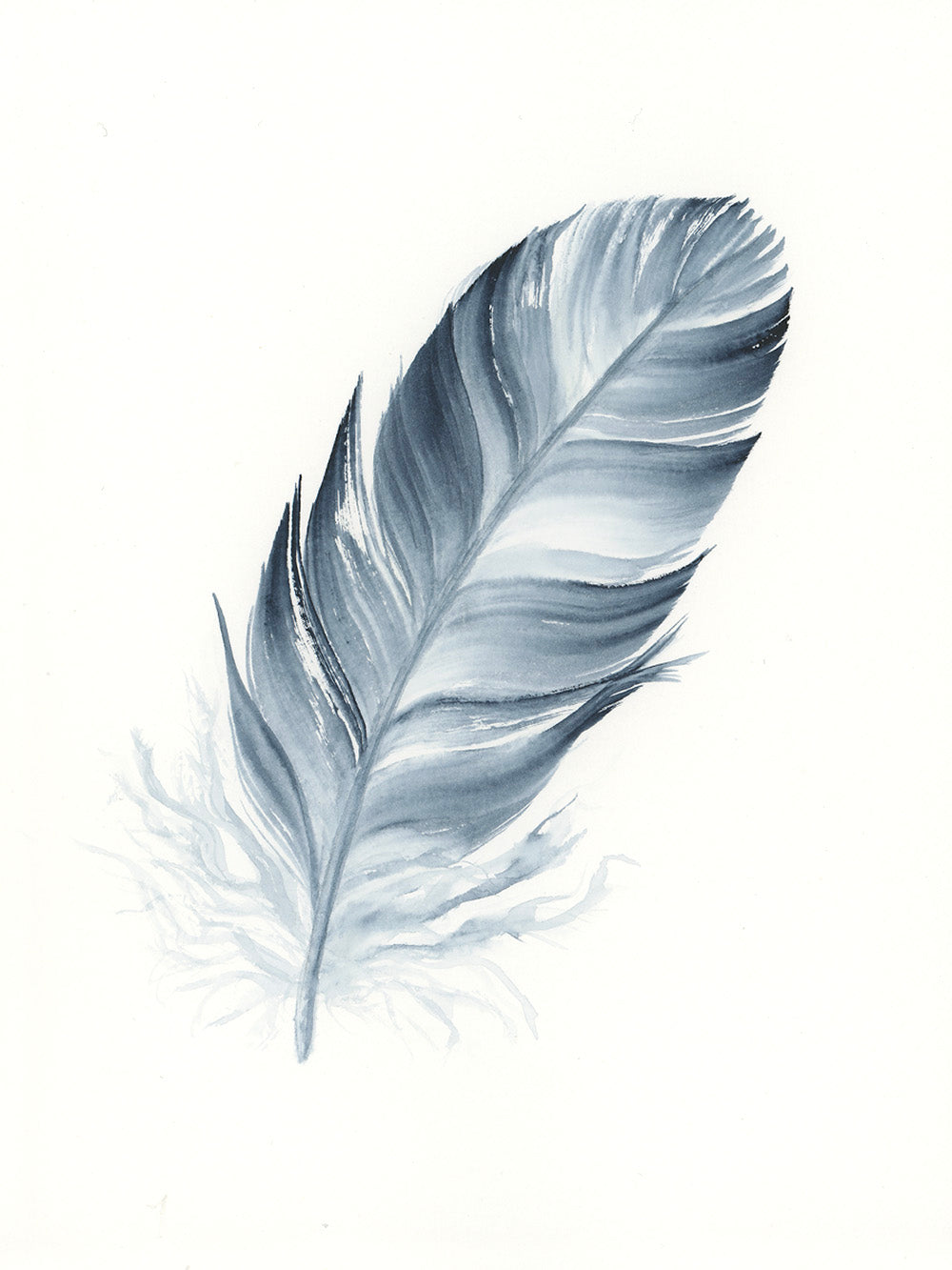 Indigo Feather #4 - 6 x 8"