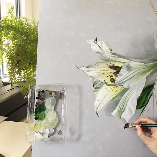 "Alstroemeria Cicada" - 48 x 48"