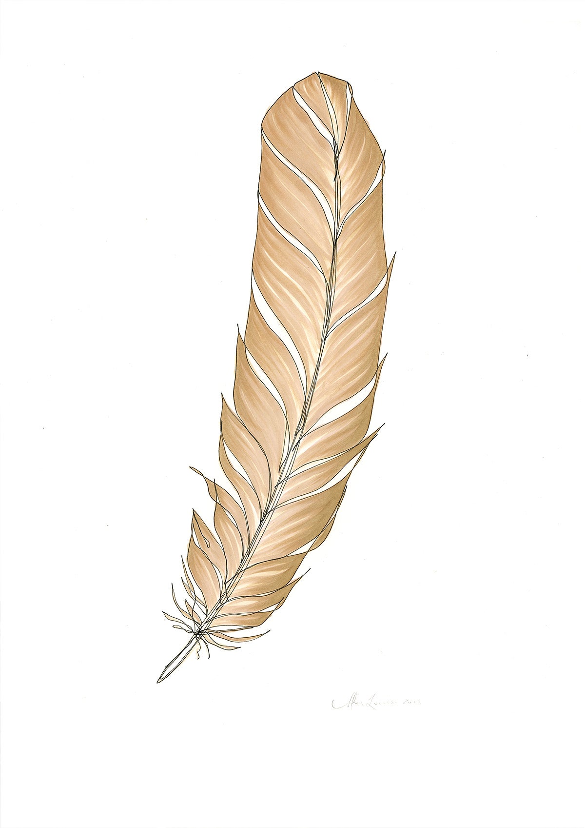 Feather Lines #5 - 12 x 16"