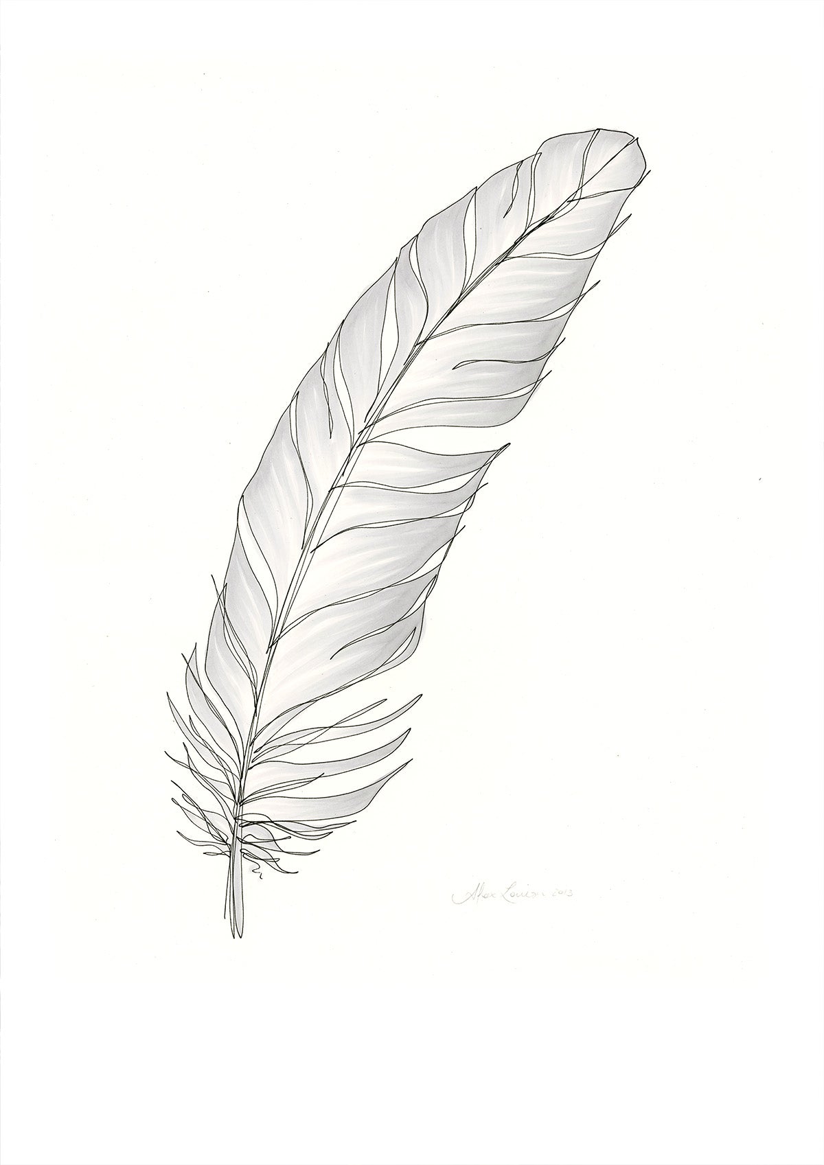 Feather Lines #6 - 12 x 16"