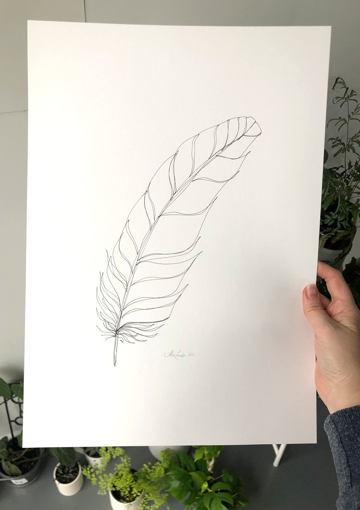 Feather Lines #14 - 12 x 16"